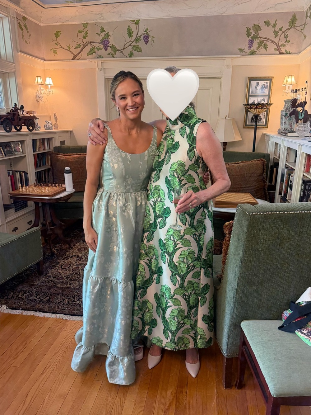 V. Chapman The Avery Dress in Sage Baroque Floral - Picture 8 of 11
